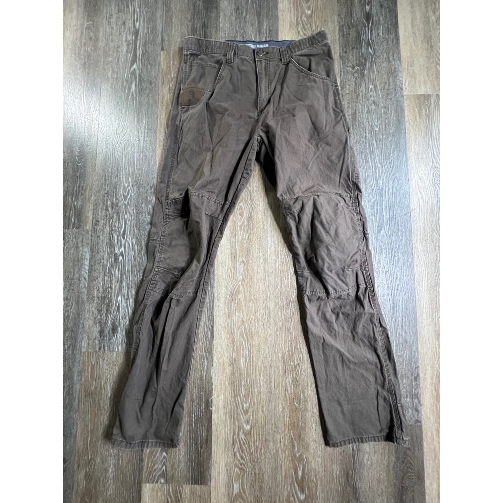 Wrangler Riggs Workwear Pants Mens 34x34 Brown Reinforced Knee Utility 4239